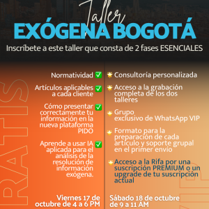 Taller VIP Exógena Bogotá 2025